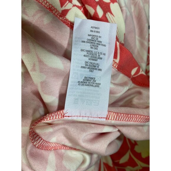 Isaac‎ Mizrahi Live Orange White Floral Print Wrap Dress Small Boho Preppy Cute - Picture 8 of 9